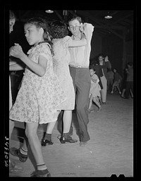 [Untitled photo, possibly related to: Saturday night dance. Community center. Robstown camp, Texas]. Sourced from the Library of Congress.