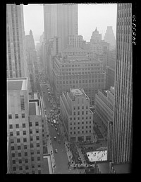 50th Street looking east. Rockefeller Center, New York City. Sourced from the Library of Congress.
