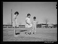 Hop-scotch game. Robstown camp, Texas. Sourced from the Library of Congress.