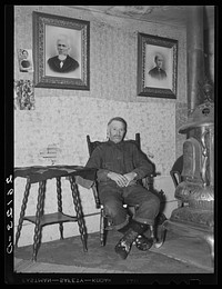 John Gleason living alone on farm in the hills. Allegany County, Belfast, New York. Sourced from the Library of Congress.