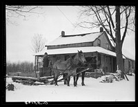 [Untitled photo, possibly related to:Farmer in sled. Oswego County, New York]. Sourced from the Library of Congress.