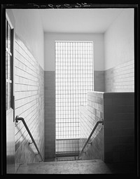 Stairway in the Greenbelt school. Maryland. Sourced from the Library of Congress.