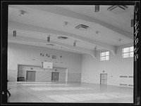 Gymnasium in the Greenbelt school. Maryland. Sourced from the Library of Congress.