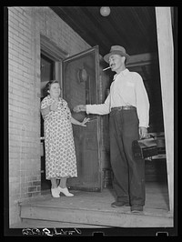 John Koltias leaving for work. Aliquippa, Pennsylvania. Sourced from the Library of Congress.
