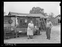 Farmer and his wife, brought out from city by real estate promoters, find only a sub-marginal existence. Burlington County, New Jersey. Sourced from the Library of Congress.