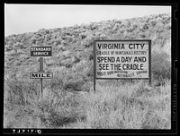 Signs on road to Virginia City, Montana. Sourced from the Library of Congress.