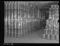 Frozen eggs in freezer room at cold storage warehouse. Jersey City, New Jersey. Sourced from the Library of Congress.