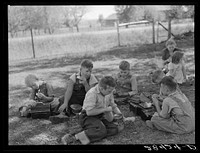 Lunch hour at country school. Grundy County, Iowa. Sourced from the Library of Congress.