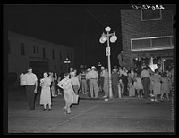 Main street on Saturday night. Iowa Falls, Iowa. Sourced from the Library of Congress.