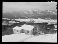 North Conway, New Hampshire, and Presidential range of White Mountains in distance. North Conway, New Hampshire. Sourced from the Library of Congress.