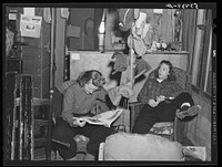 [Untitled photo, possibly related to: Skiers relaxing in lodge living room at North Conway, New Hampshire]. Sourced from the Library of Congress.