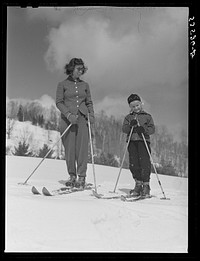 Skiers near Franconia, New Hampshire. Sourced from the Library of Congress.