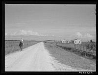 Homes and cornfields on Terrebonne Project, Schriever, Louisiana. Sourced from the Library of Congress.