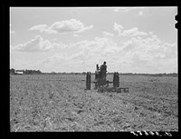 One of the project tractors plowing and discing new land. Transylvania Project, Louisiana. Sourced from the Library of Congress.