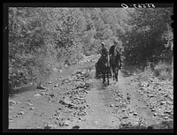 Mountaineers hauling coal up the creek bed to their homes. Morris Fork, Kentucky River, near Jackson, Kentucky. Sourced from the Library of Congress.