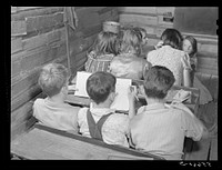 One-room schoolhouse showing overcrowded conditions and need for repairs and equipment. Breathitt County, Kentucky. Sourced from the Library of Congress.