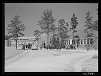 [Untitled photo, possibly related to: New vocational and agricultural, physical education building dedicated by Governor Hoey at Anderson consolidated school. Caswell County, North Carolina]. Sourced from the Library of Congress.