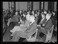 [Untitled photo, possibly related to: Representative A.L. Folger attending the county land use planning committee meeting in the courthouse in Yanceyville. Caswell County, North Carolina]. Sourced from the Library of Congress.