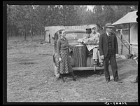 [Untitled photo, possibly related to: Travelling preacher, Reverend C.L. Bullard, with Jonathan Daniels and construction workers from Monroe, Louisiana. Alexandria, Louisiana]. Sourced from the Library of Congress.