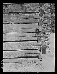 Old home made of hand hewn logs near Jackson. Breathitt County, Kentucky. Sourced from the Library of Congress.
