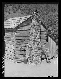 Old home made of handhewn logs near Jackson. Breathitt County, Kentucky. Sourced from the Library of Congress.