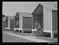 Metal shelters for agricultural and packing house workers. Osceola migratory labor camps, Belle Glade, Florida. Sourced from the Library of Congress.