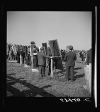 [Untitled photo, possibly related to: Bookies taking bets at horse races. Warrenton, Virginia]. Sourced from the Library of Congress.