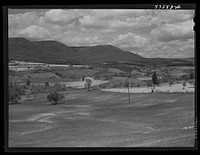 [Untitled photo, possibly related to: Fertile farmland in the Shenandoah Valley from the top of Skyline Drive, Virginia]. Sourced from the Library of Congress.
