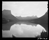 Lake Saint Mary on Going-to-the-Sun highway. Glacier National Park, Montana. Sourced from the Library of Congress.