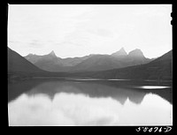 [Untitled photo, possibly related to: Lake Saint Mary on Going-to-the-Sun highway. Glacier National Park, Montana]. Sourced from the Library of Congress.