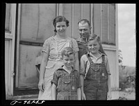 Mr. and Mrs. Harvey Renninger with sons, Winfield and Richard, members of Two River Non-Stock Cooperative, FSA (Farm Security Administration) co-op. Waterloo, Nebraska. Sourced from the Library of Congress.
