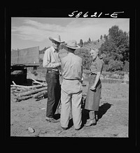 Sally Rand at the stockmen's picnic and barbecue. Spear's Siding, Wyola, Montana. Sourced from the Library of Congress.