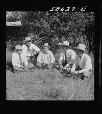 [Untitled photo, possibly related to: "Junior" Spear at stockmen's picnic and barbecue. Spear's Siding, Wyola, Montana]. Sourced from the Library of Congress.