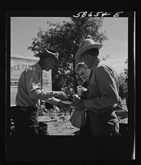 Guests at the stockmen's picnic and barbecue. Spear's Siding, Wyola, Montana. Sourced from the Library of Congress.