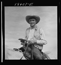 Lyman Brewster of Quarter Circle U. Ranch at annual rodeo, Ashland, Montana. Sourced from the Library of Congress.