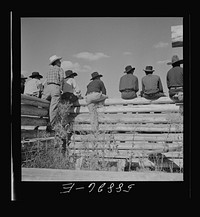 Indians and spectators at annual fair. Crow Agency, Montana. Sourced from the Library of Congress.