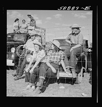 Crow Agency, Montana. Dudes from the Quarter Circle U Brewster-Arnold Ranch, near Birney, at the Crow Indian fair. Sourced from the Library of Congress.