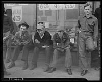 Kempton, West Virginia.  Striking coal miners in front of the company store. Sourced from the Library of Congress.