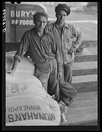 Loaders at Pillsbury flour mill. Minneapolis, Minnesota. Sourced from the Library of Congress.