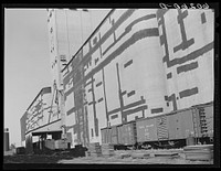 Grain elevators with tar patches. Minneapolis, Minnesota. Sourced from the Library of Congress.