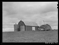 Barn and silos. Chippewa County, Wisconsin. Sourced from the Library of Congress.