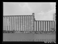Grain elevators along Mississippi River. Saint Paul, Minnesota. Sourced from the Library of Congress.