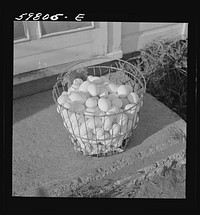Eggs produced by poultry enterprise of Two Rivers Non-Stock Cooperative Association, a FSA (Farm Security Administration) project. Waterloo, Nebraska. Sourced from the Library of Congress.