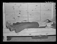 Migrant fruit worker living in cabin owned by packing house for which he works. Rent one dollar and seventy-five cents a week. Berrien County, Michigan. Sourced from the Library of Congress.