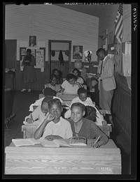 [Untitled photo, possibly related to: Interior of one-room schoolhouse near Scotland, Saint Mary's County, Maryland]. Sourced from the Library of Congress.