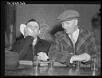 Steelworkers in beer parlor. Ambridge, Pennsylvania. Sourced from the Library of Congress.