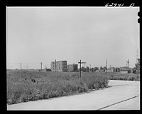 Apartment dwellings on outskirts of Chicago, Illinois. Sourced from the Library of Congress.