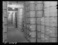 Butter in storage at Fulton Market cold storage plant. Chicago, Illinois. Sourced from the Library of Congress.