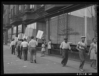 [Untitled photo, possibly related to: Picket line in front of Mid-City Realty Company. South Chicago, Illinois]. Sourced from the Library of Congress.
