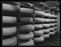 [Untitled photo, possibly related to: Swiss cheese in storage. Madison, Wisconsin]. Sourced from the Library of Congress.